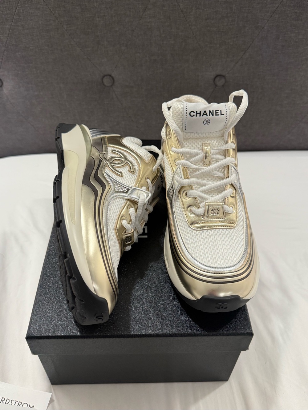 Chanel CC Runner Gold Laminate size 39.5